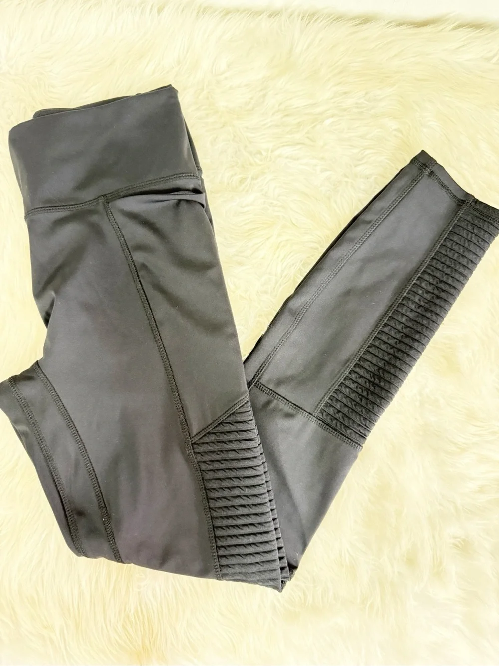 Fabletics Moto Leggings Black High Rise Side Pocket Women’s XS